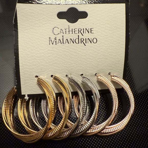 Catherine Malandrino Jewelry - Catherine Malandrino Gold, Rose Gold and Silver hoops
